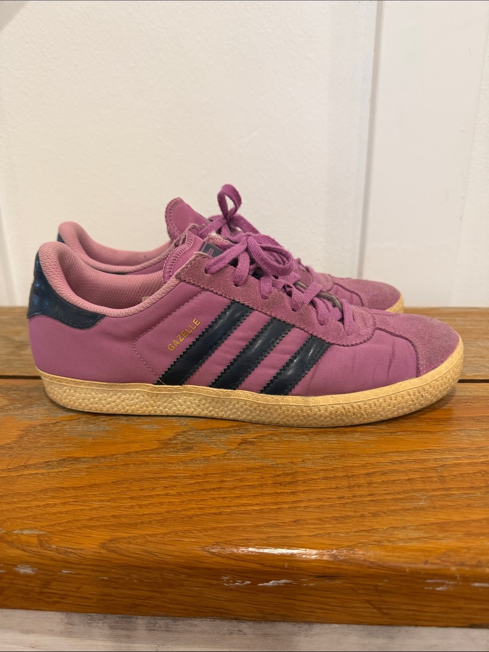 Adidas Gazelle Pink and Navy Blue Sneakers Size 5.5